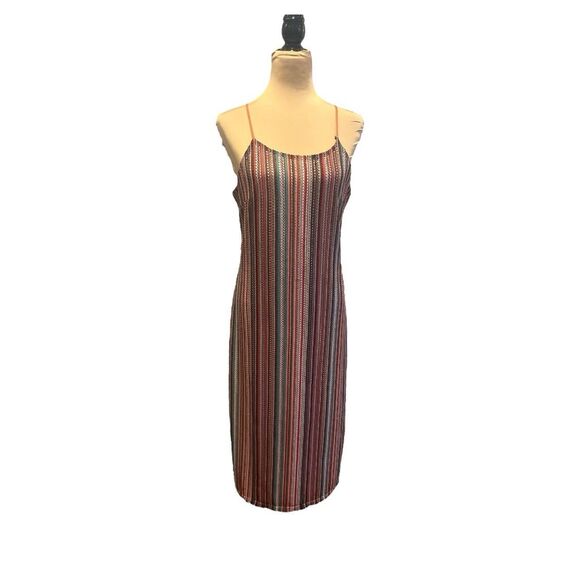 Sam Edelman Dress Stripe Crochet Maxi Summer  Size 14 - Picture 1 of 8